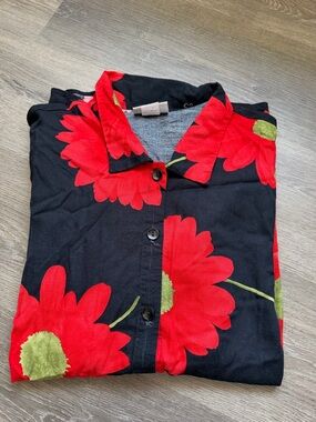 Vintage floral button down short sleeve